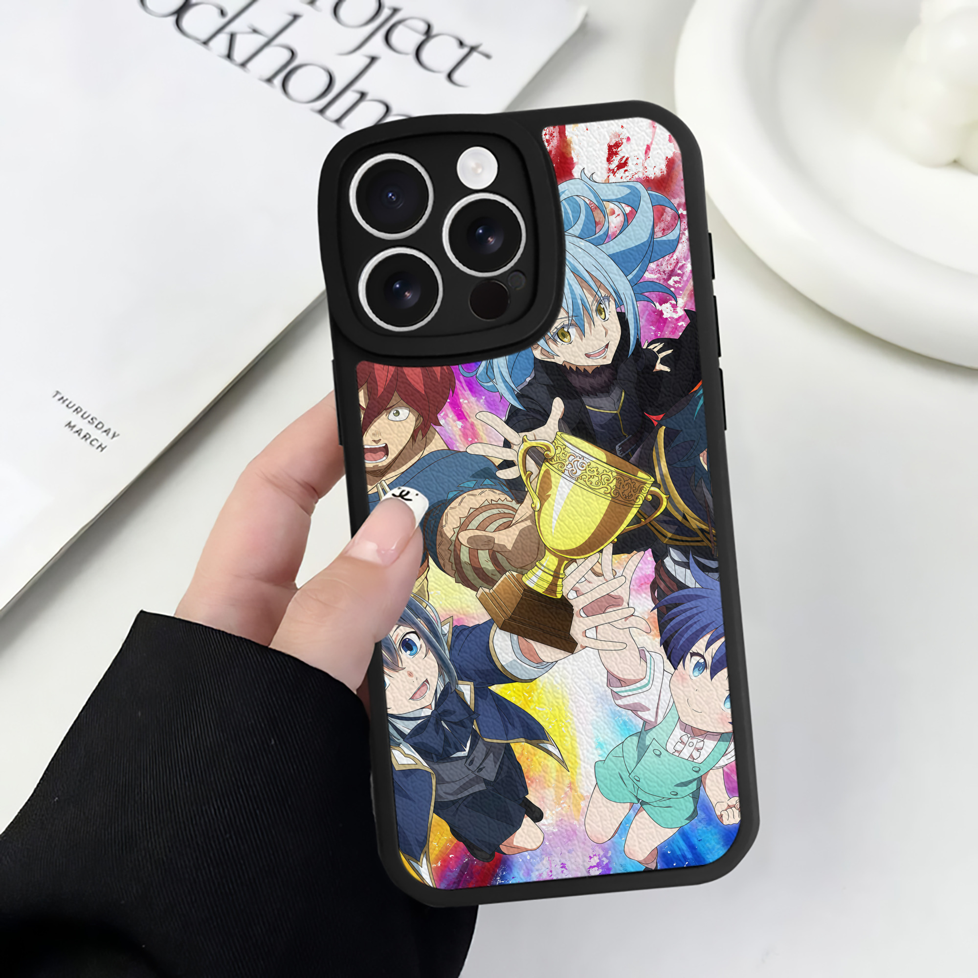 （画像用） 転スラ Regarding Reincarnated to Slime 【iPhone 16シリーズ対応】シリコンスマホケース（レザー調） 材質：シリコン
